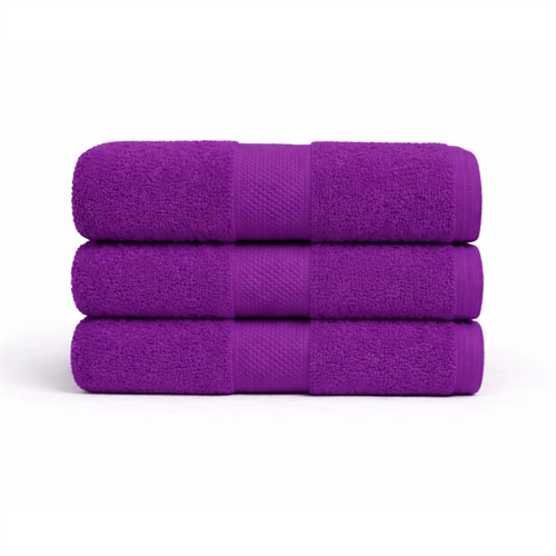 Bomulds håndklæde - 100% bomuld - 50x100 cm - Diamant - Lilla