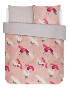 Essenza sengetøj - 140x220 cm - Crane Rosa - Vendbar dynebetræk - 100% Bomuldssatin sengetøj