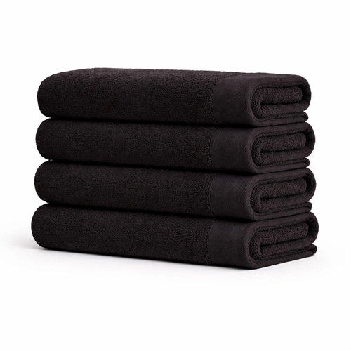 Bomulds håndklæde - 100% bomuld - Badelagen 100x150 cm - Valmue - Sort