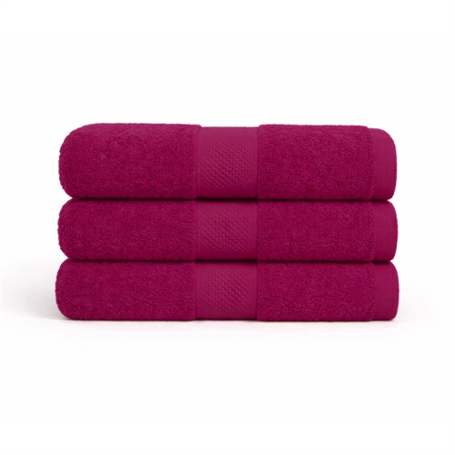 Bomulds håndklæde - 100% bomuld - 50x100 cm - Diamant - Aubergine