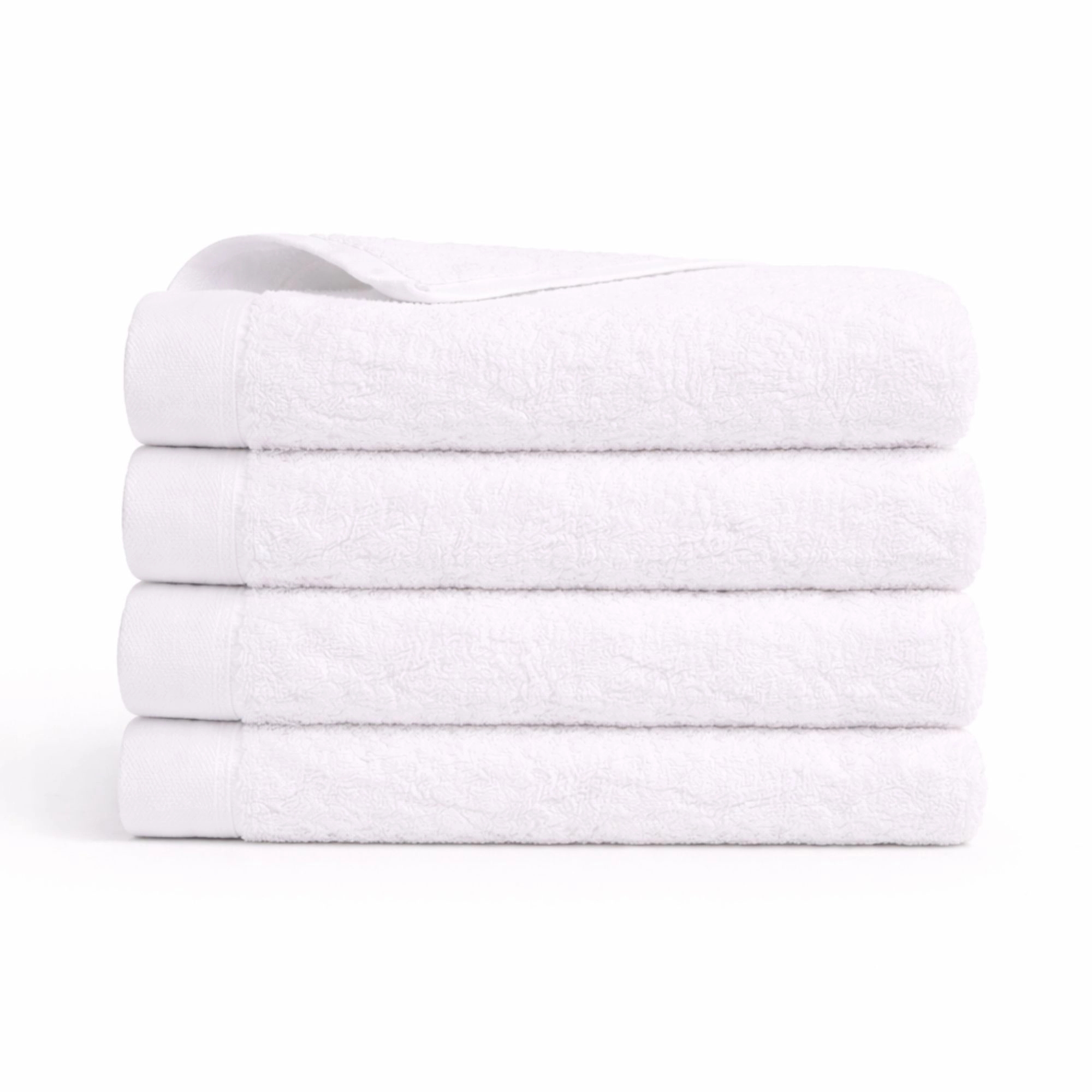 Bomulds håndklæde - 100% bomuld - Badehåndklæde 70x140 cm - Valmue - Hvid