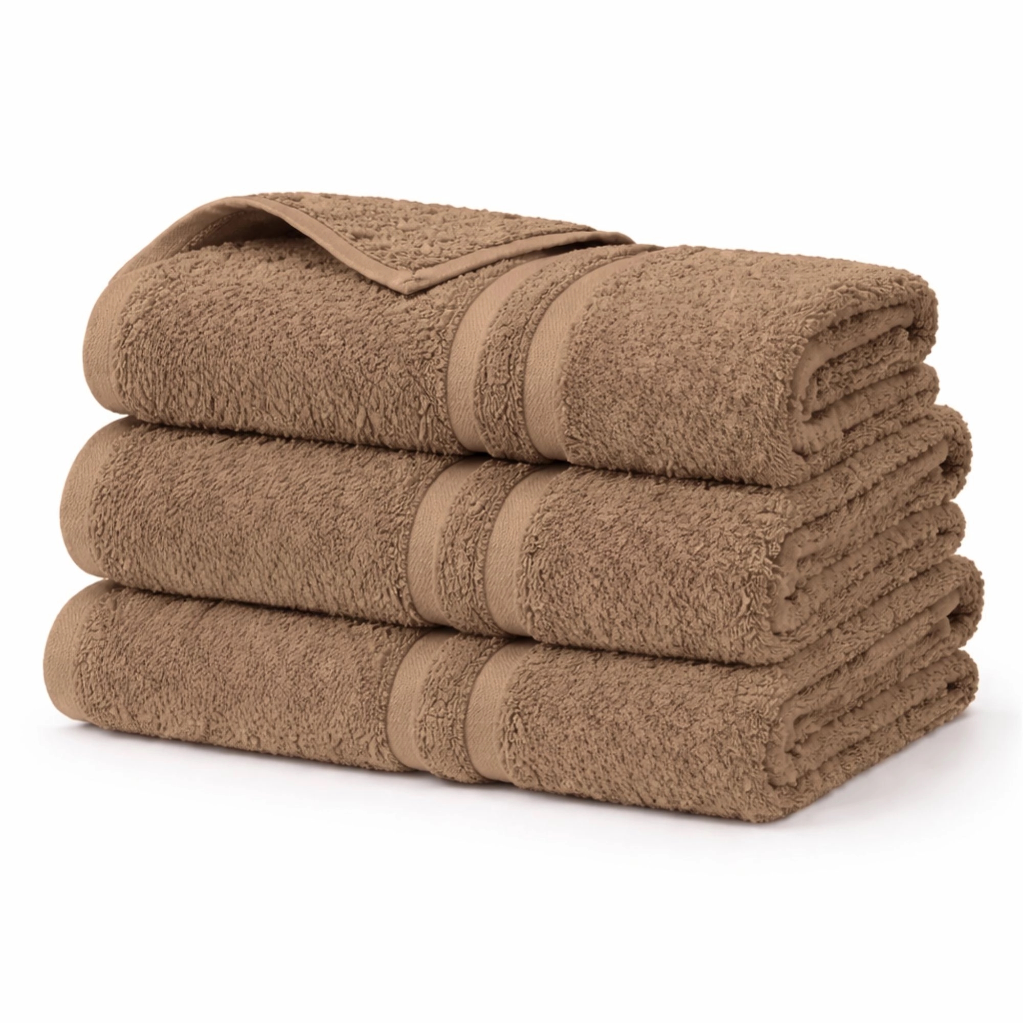 Bomulds håndklæde - 100% bomuld - Badehåndklæde 65x130 cm - Natur