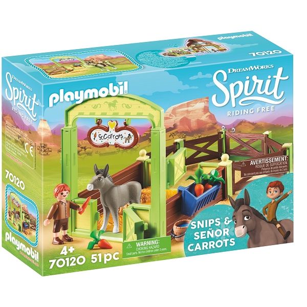 Snips og Señor Carrots med hestestald - PLAYMOBIL Spirit