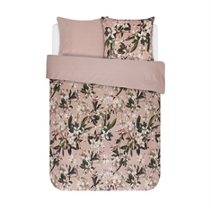Dobbeltdyne sengetøj 200x200 cm - Blomstret sengetøj - Lily rose - Vendbar sengesæt - 100% bomuldssatin - Essenza 