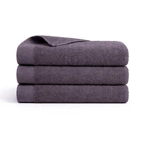 Bomulds håndklæde - 100% bomuld - Gæstehåndklæde 40x60 cm - Valmue - Mørkegrå