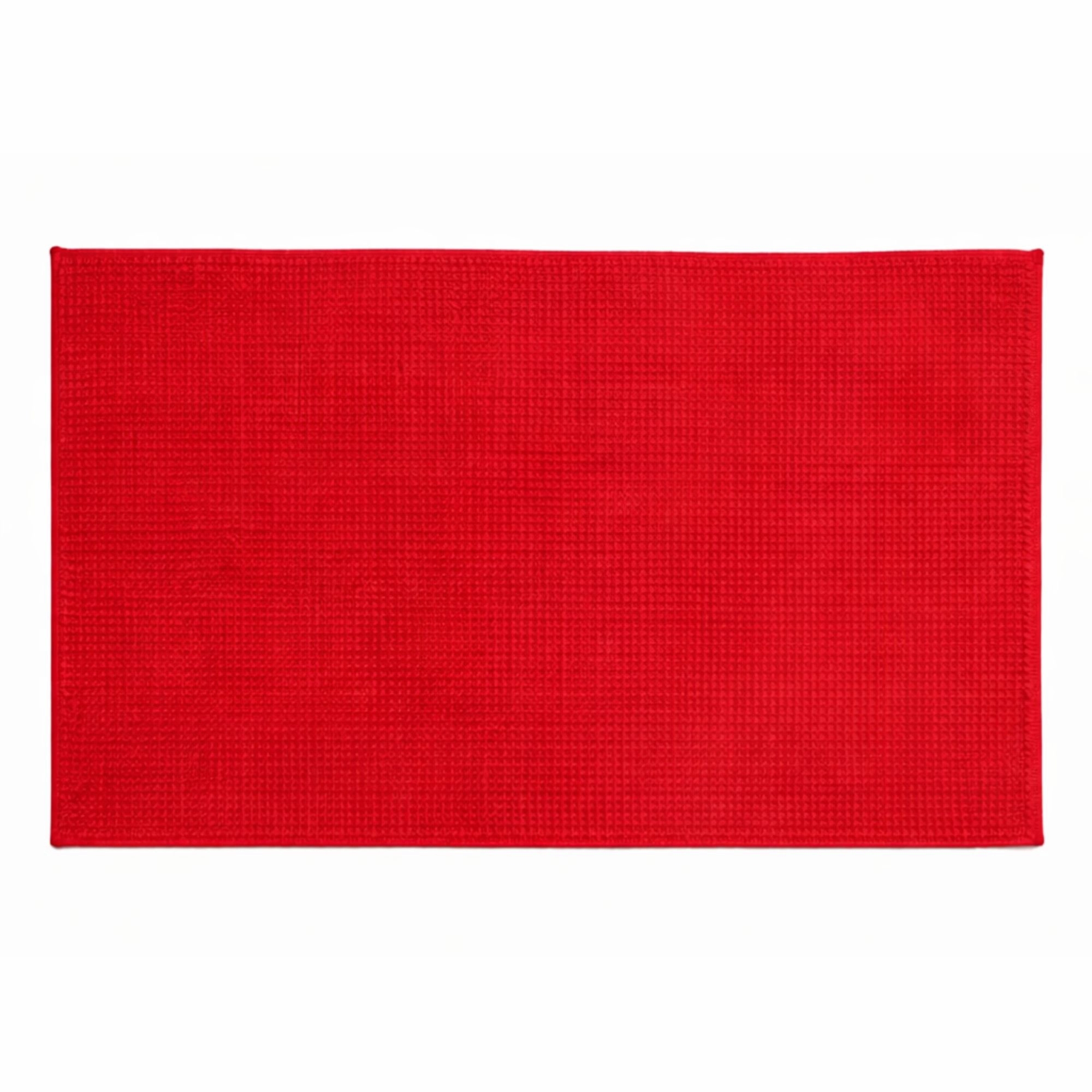 Bademåtte - 50x80 cm - Skridsikker bademåtte - Rød