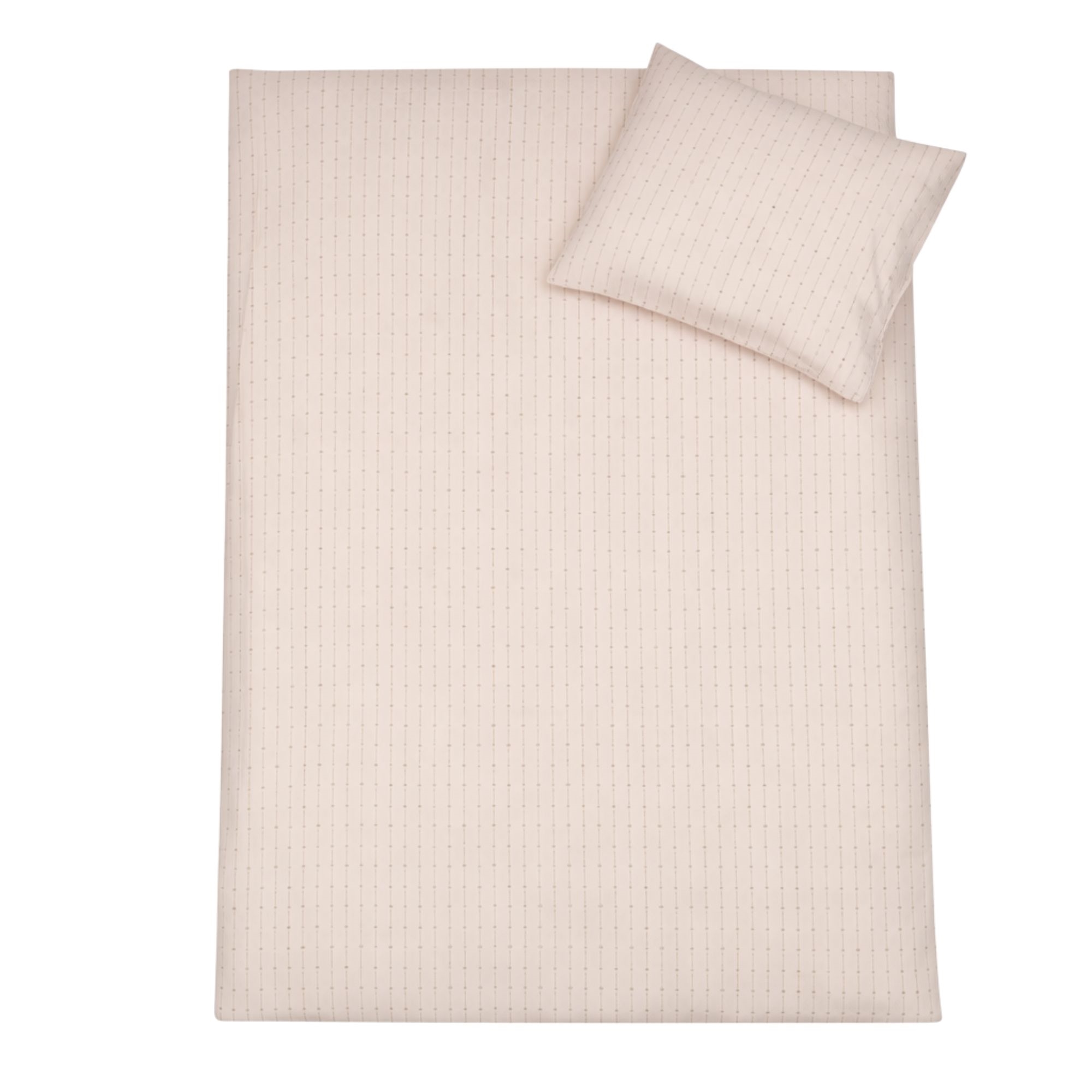 Blomster stribet sengetøj - 100% bomuld - Junior sengetøj 100x140 cm - Sand/brun med blomstret striber